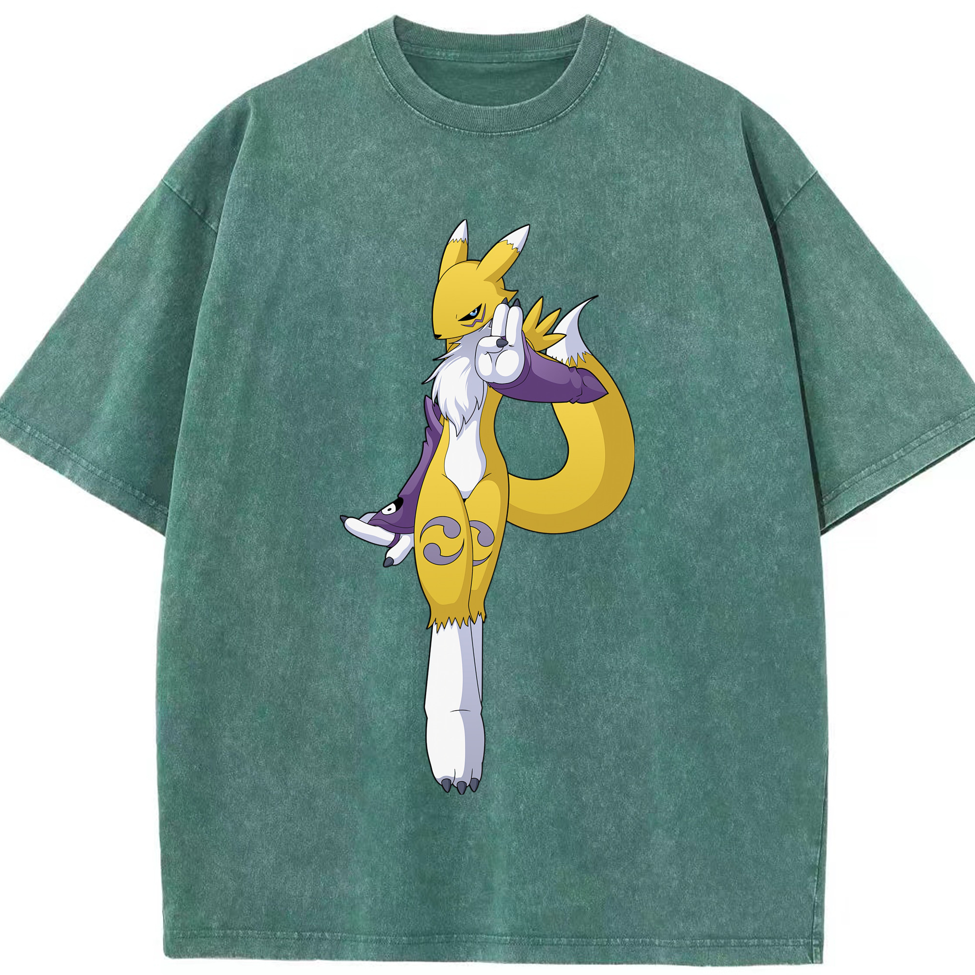 （画像用） Digimon デジタルモンスター/デジモン 綿100% ヴィンテージ風 半袖Tシャツ（フロントプリント）